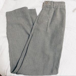 Vintage High Waist Plaid Pants 🍷